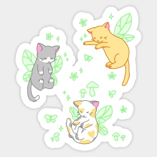 fairy kitties (classic green) Sticker